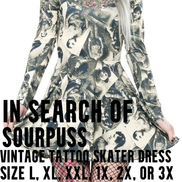 Sourpuss Dresses & Skirts - FOUND!  ISO: Sourpuss "Tattooed Girl" Skater Dress